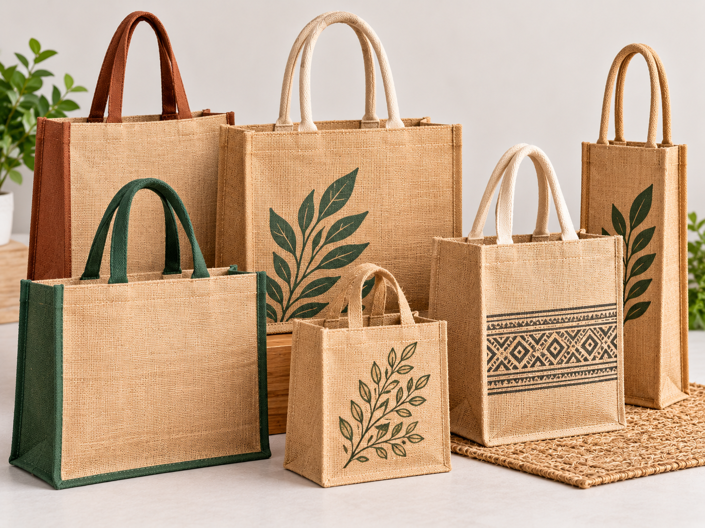 Branded jute shopping bags